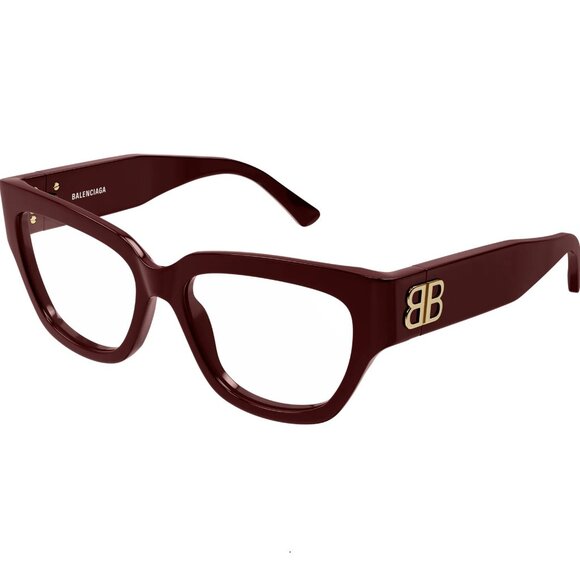 NEW BALENCIAGA BB0326O 004 BURGUNDY EYEGLASSES